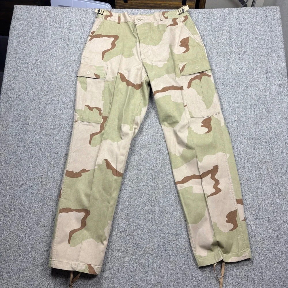 Military Issue Cargo Pants Mens Medium Regular Desert Camo Tactical BDU Tan